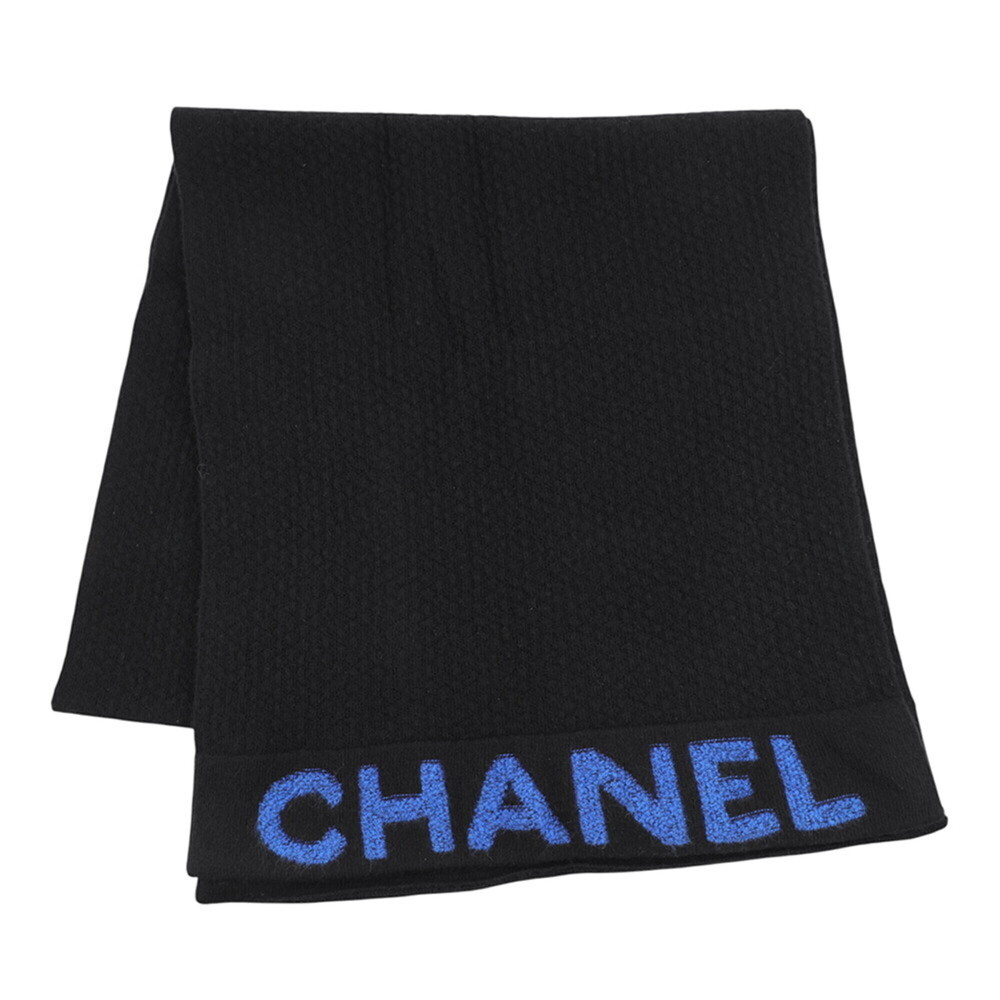 Chanel scarf, large size, wool, cashmere, black, CHANEL MUFFLER